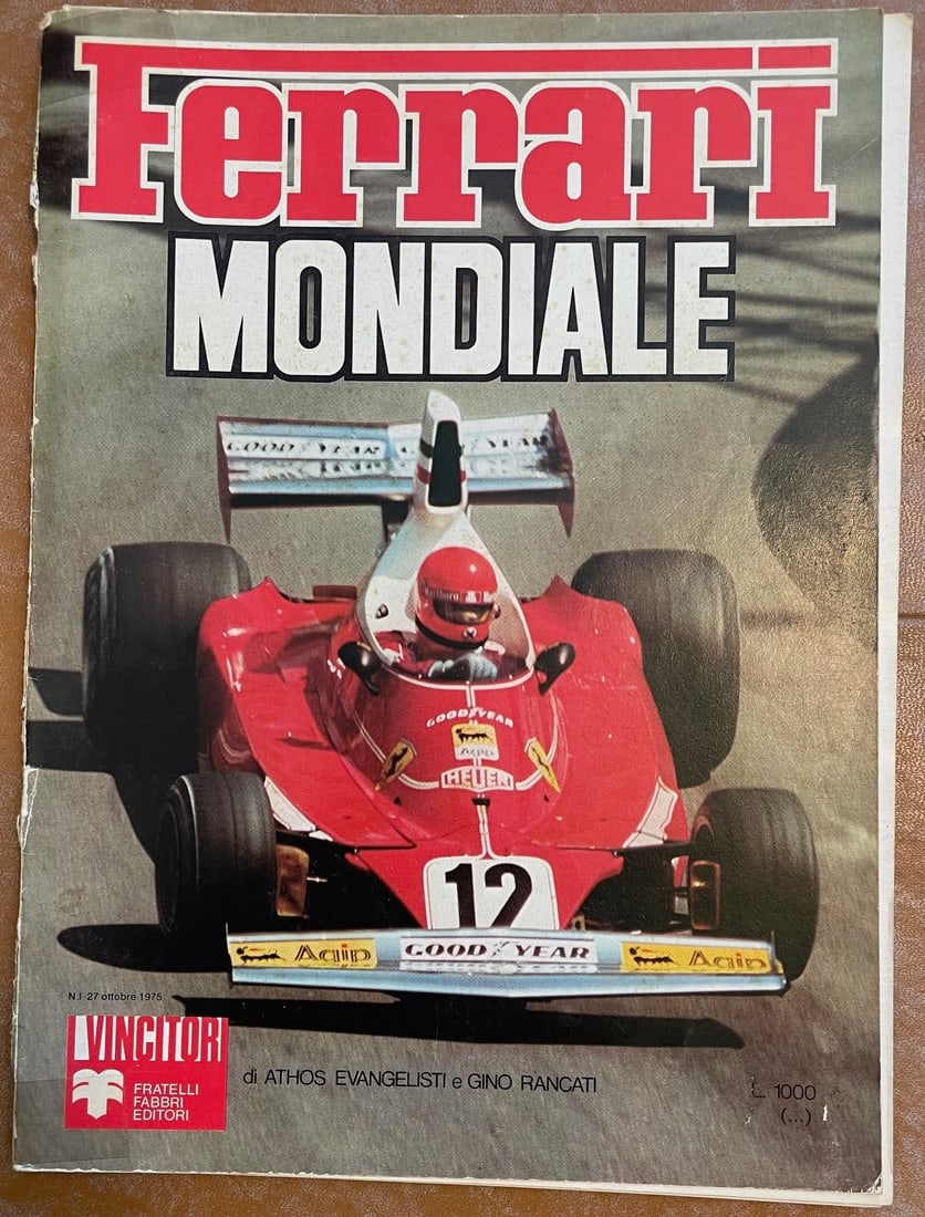 1975 Ferrari Mondiale - Series "I Vincitori" Italian: Description: 1975 Ferrari Mondiale - Series "I Vincitori" Italian, Covering Ferrari's 1975 Formula 1 Season