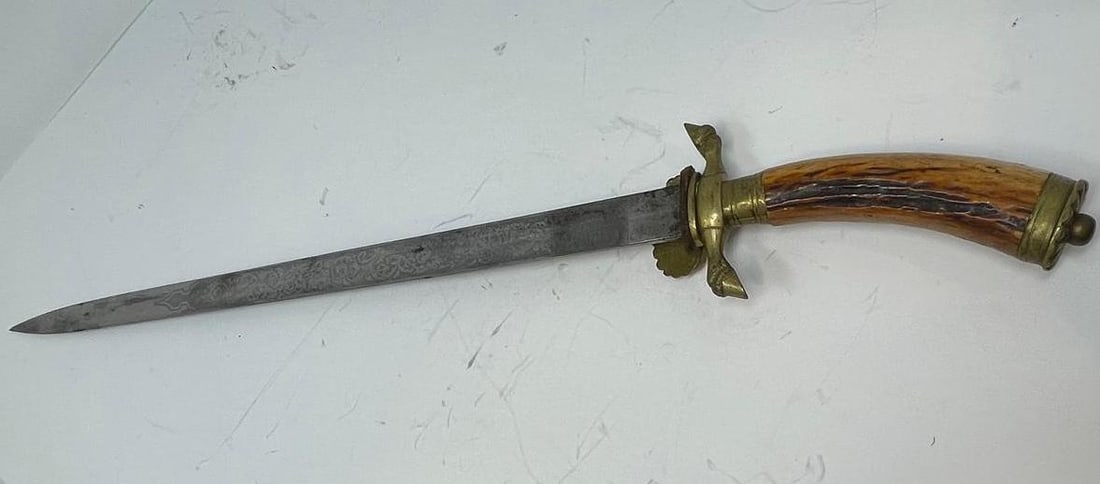 WWII German Engraved Stag Hunting Dagger Knife (1 of 9)