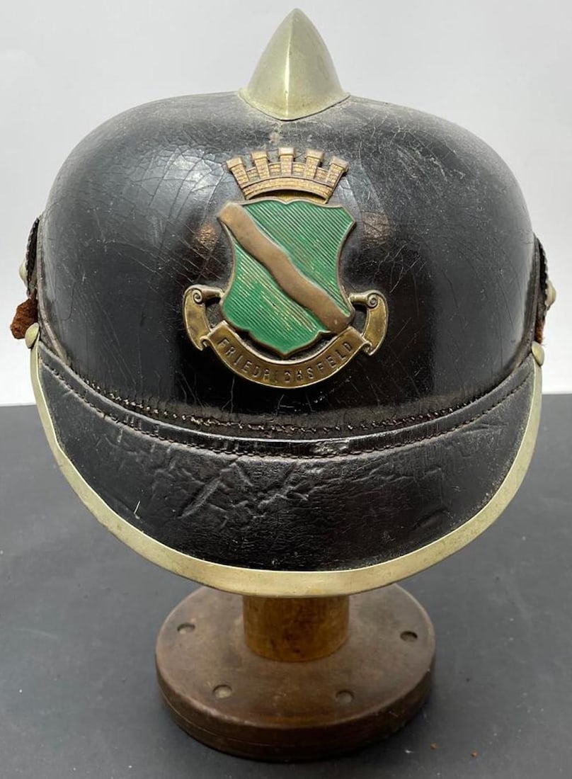 German Antique WWI FIREMAN'S HELMET/HAT (1 of 6)