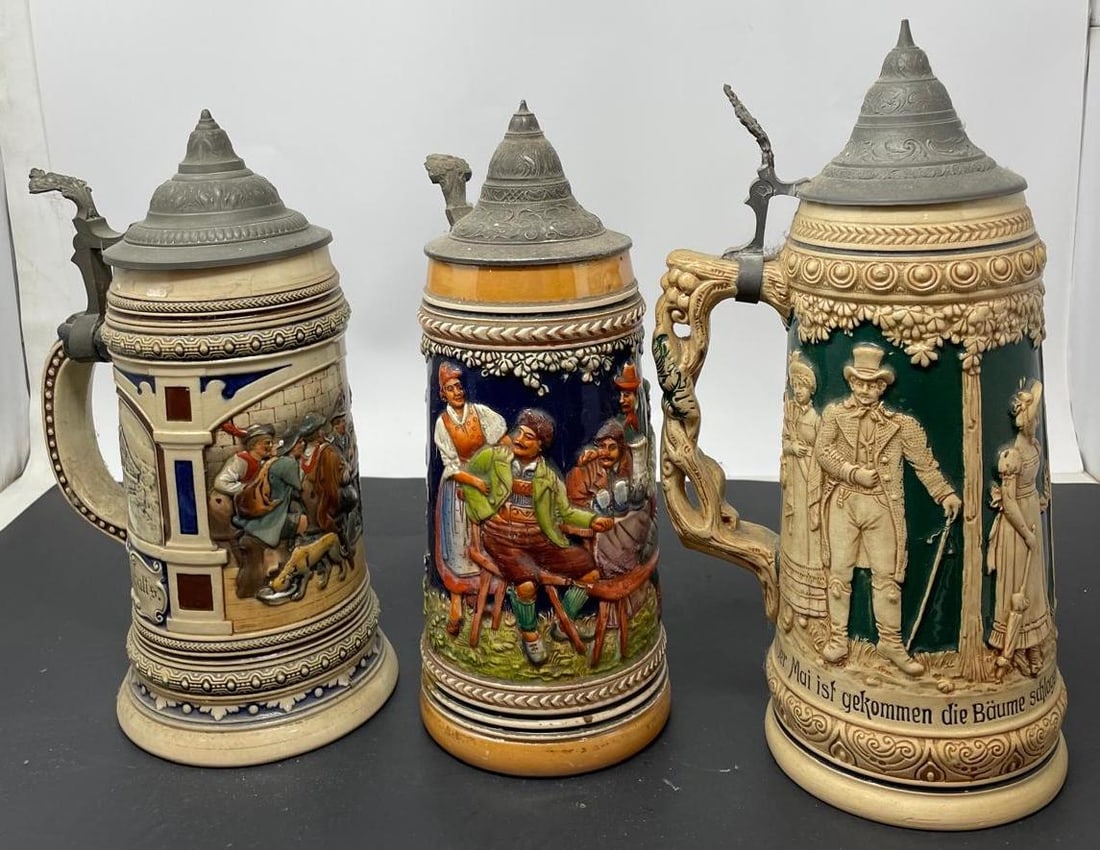 Three Vintage German Steins (1 of 8)