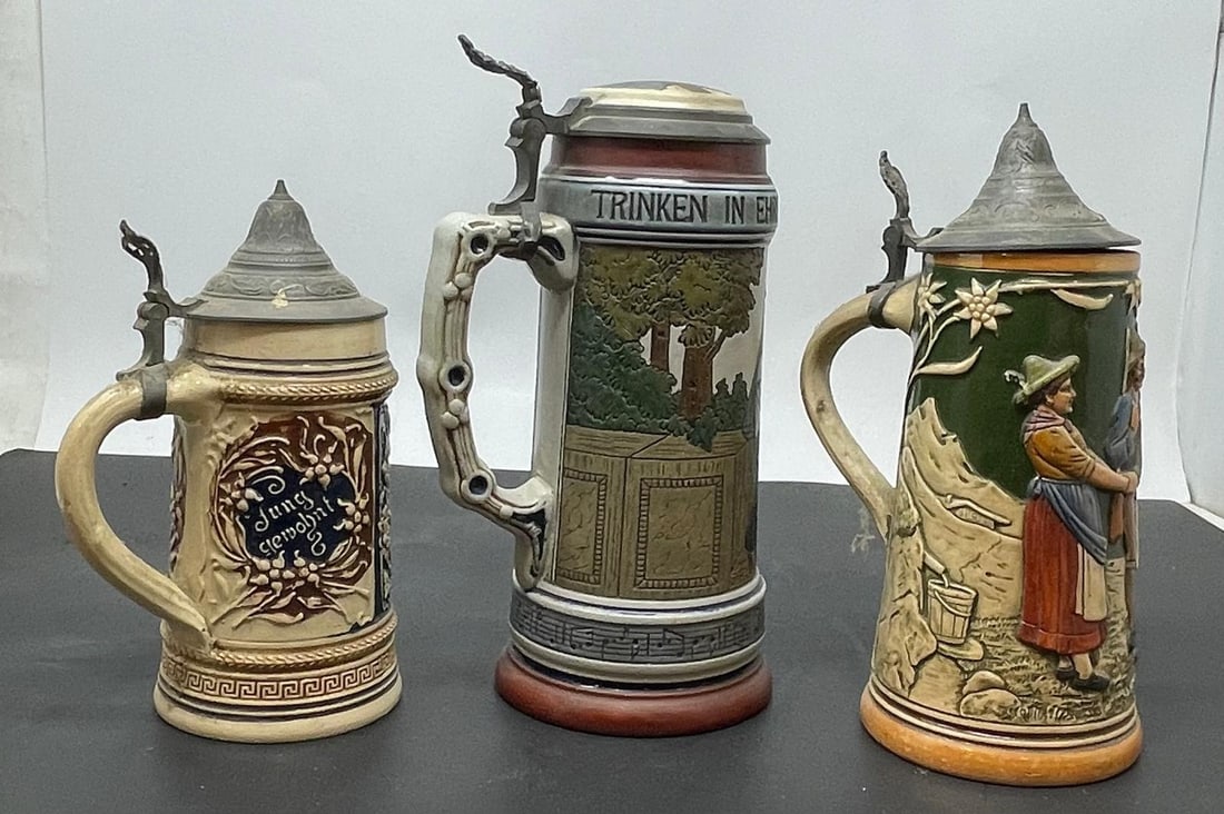 Three Vintage German Steins (1 of 8)