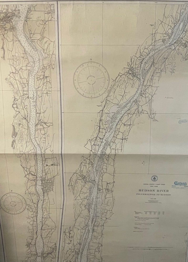 CHART: UNITED STATES - EAST COAST NEW YORK/ HUDSON RIVER/ POUGHKEEPSIE TO HUDSON: Description: CHART: UNITED STATES - EAST COAST NEW YORK/ HUDSON RIVER/ POUGHKEEPSIE TO HUDSONMeasurement approximate: 33 x 44 Inches