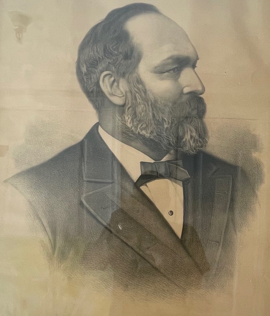Litho, J. H. Bufford's Sons, James A. Garfield: Description: Litho, J. H. Bufford's Sons, James A. Garfield; Material: Litho Paper, Glass; Measurements: 29.5 x 23.5 (Framed), 25.5 x 19.5 (No Frame)