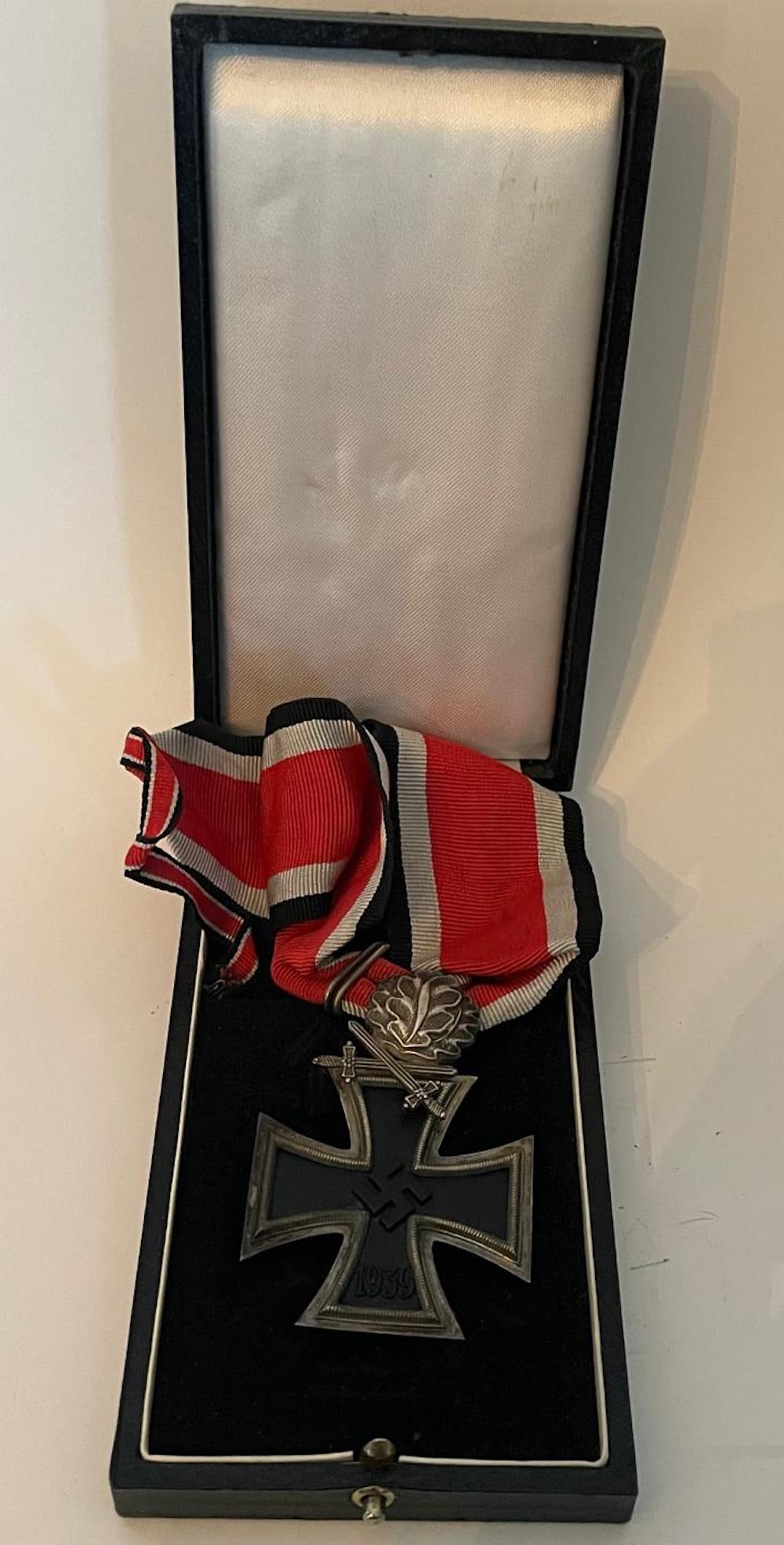 WWII German Iron Cross with Leaves and Swords (1 of 6)