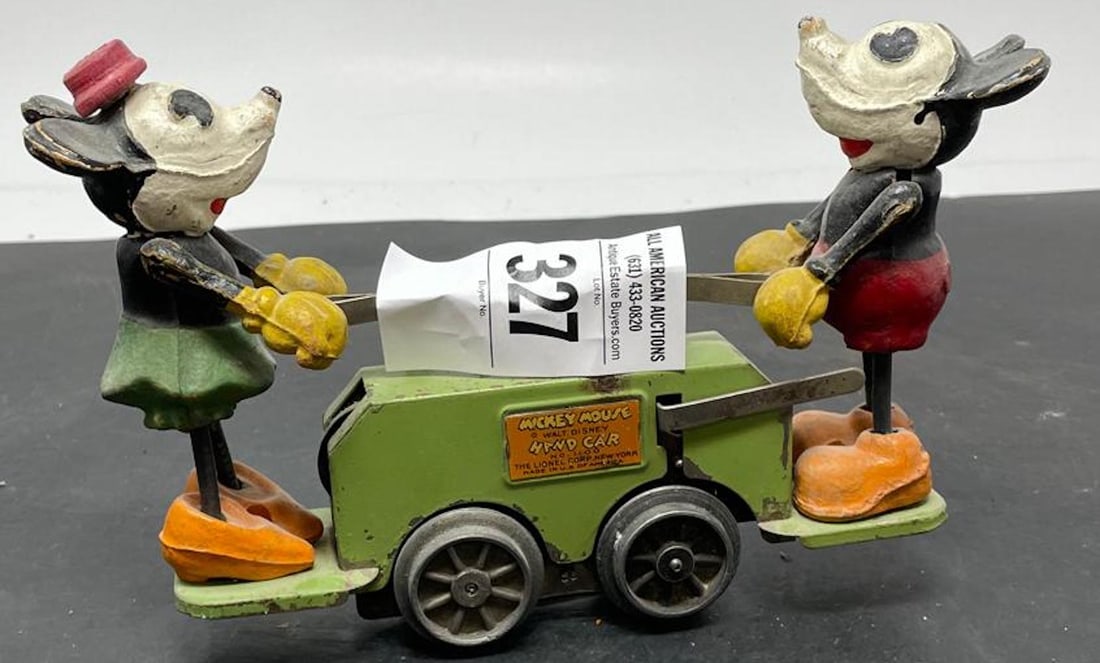 Mickey Moue Hand Car: Description: Mickey Moue Hand Car, Part of a Prewar Collectibe Trains Estate Collection; Measurement Approximate: "h x "w; Material: