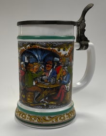 Vintage BMF German Bierseidel Pewter Beer Stein