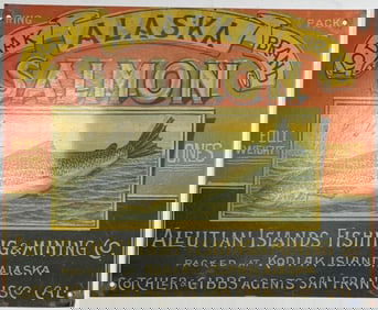 Kodiak Alaska Brand Salmon Metal Sign