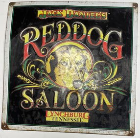 Vintage Jack Daniel's "Reddog Saloon" Metal Sign