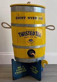 Wood Twisted Tea Keg Sign