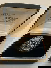 German Waffen SS Totenkopf Silver Ring