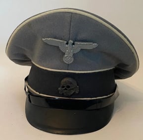 WWII German Waffen SS Officer Visor Cap