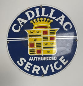 Cadillac Service British Authorized Metal Sign