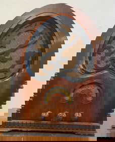 Vintage 1931 Jackson-Bell 88 "Tulip" Wood Tube Cathedral Radio Professionally Restored & Works