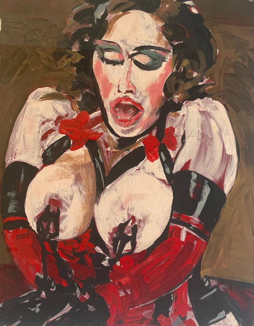 Ron Scott Sippel Pop Nude Art Oil Painting on Canvas: Description: Ron Scott Sippel Pop Nude Art Oil Painting on Canvas; Measurement approximate: 24" x 18"; Material: Oil on Canvas; NO RESERVE