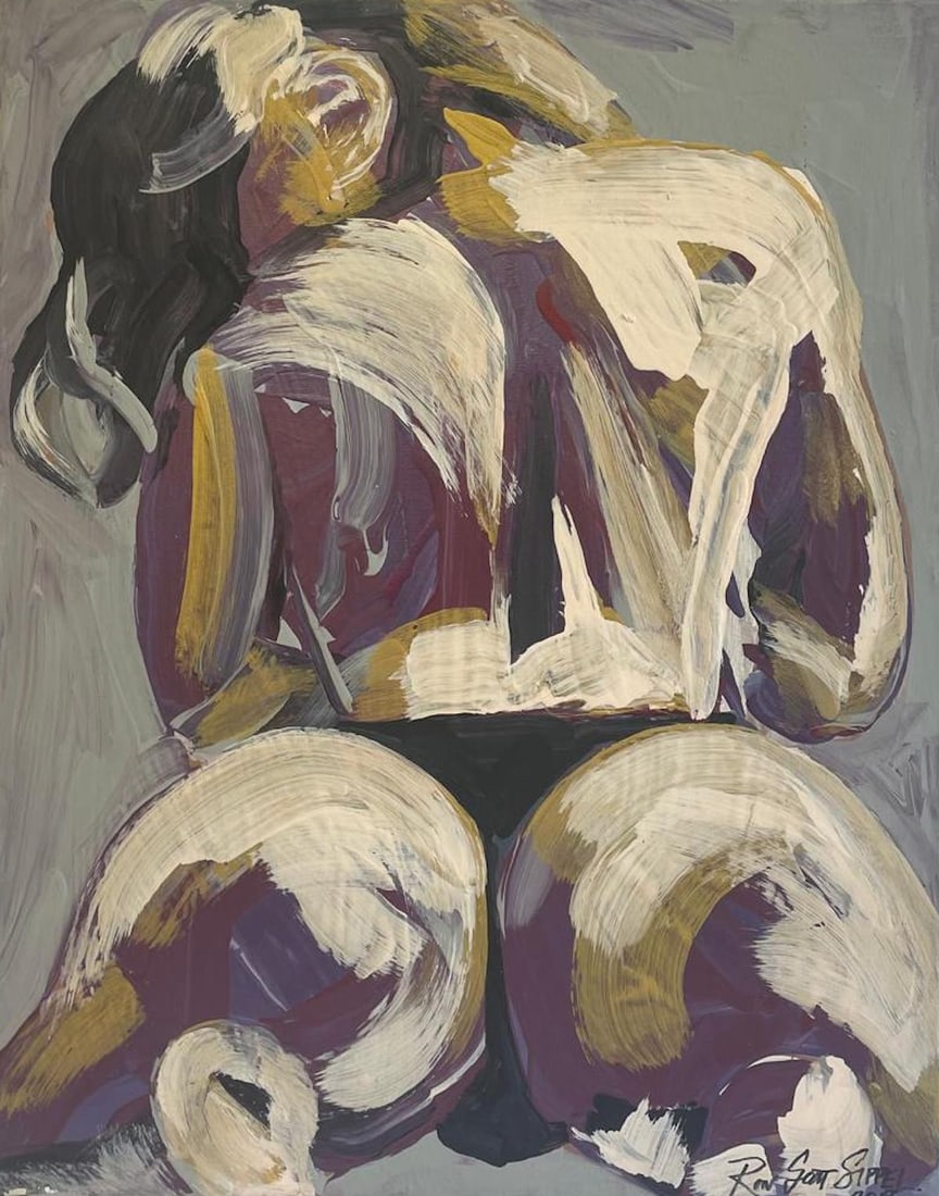 Ron Scott Sippel Pop Nude Art Oil Painting on Canvas: Description: Ron Scott Sippel Pop Nude Art Oil Painting on Canvas; Measurement approximate: 24" x 18"; Material: Oil on Canvas; NO RESERVE