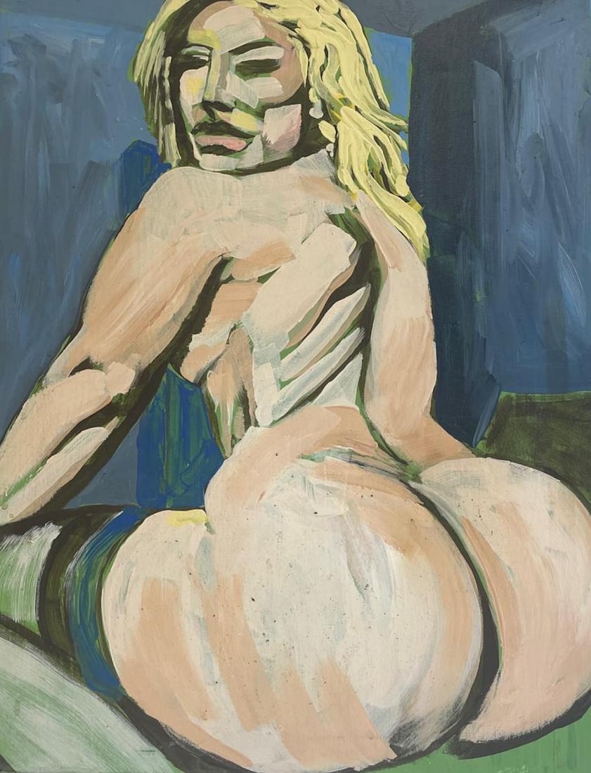 Ron Scott Sippel Pop Nude Art Oil Painting on Canvas: Description: Ron Scott Sippel Pop Nude Art Oil Painting on Canvas; Measurement approximate: 24" x 18"; Material: Oil on Canvas; NO RESERVE