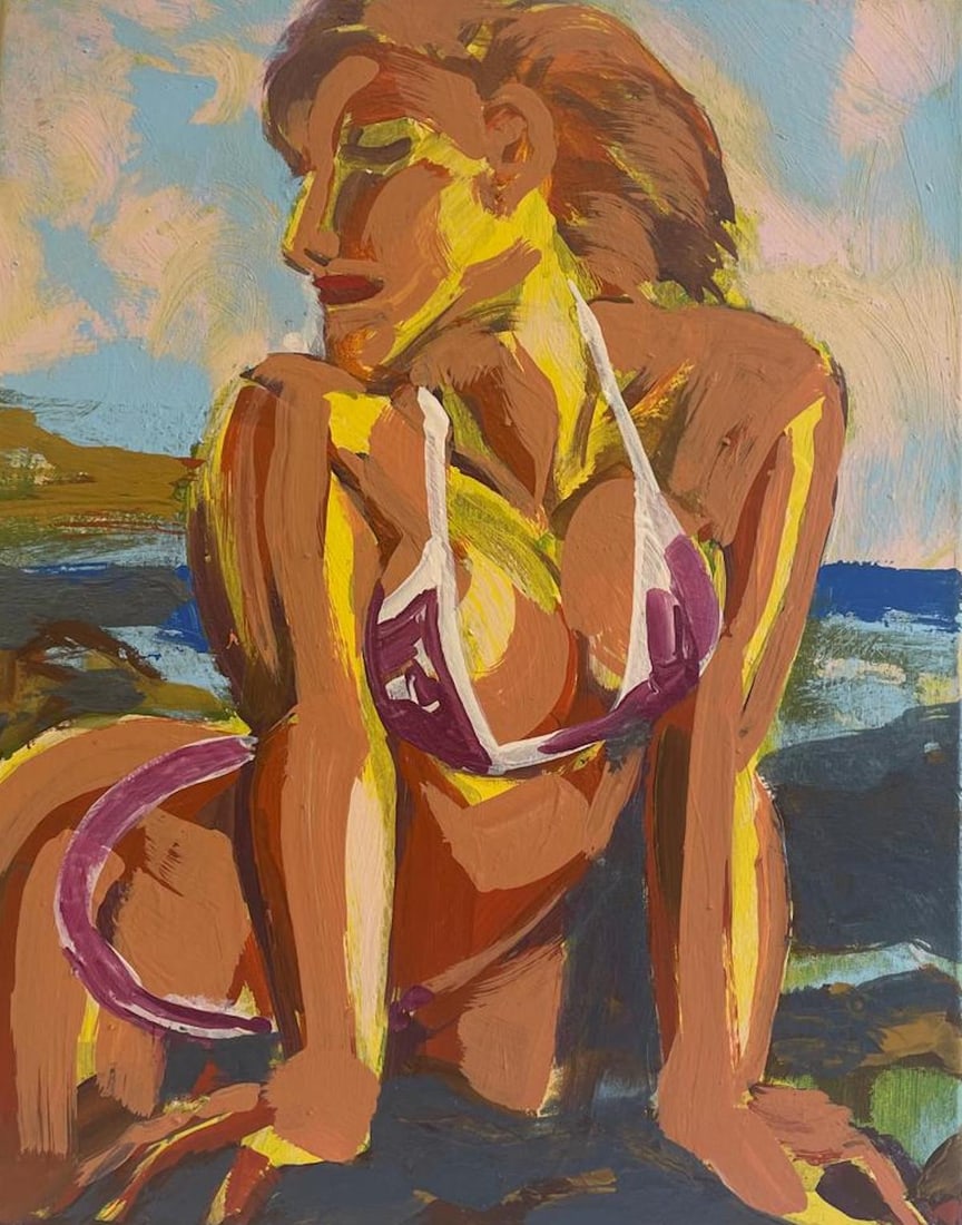 Ron Scott Sippel Pop Nude Art Oil Painting on Canvas: Description: Ron Scott Sippel Pop Nude Art Oil Painting on Canvas; Measurement approximate: 24" x 18"; Material: Oil on Canvas; NO RESERVE