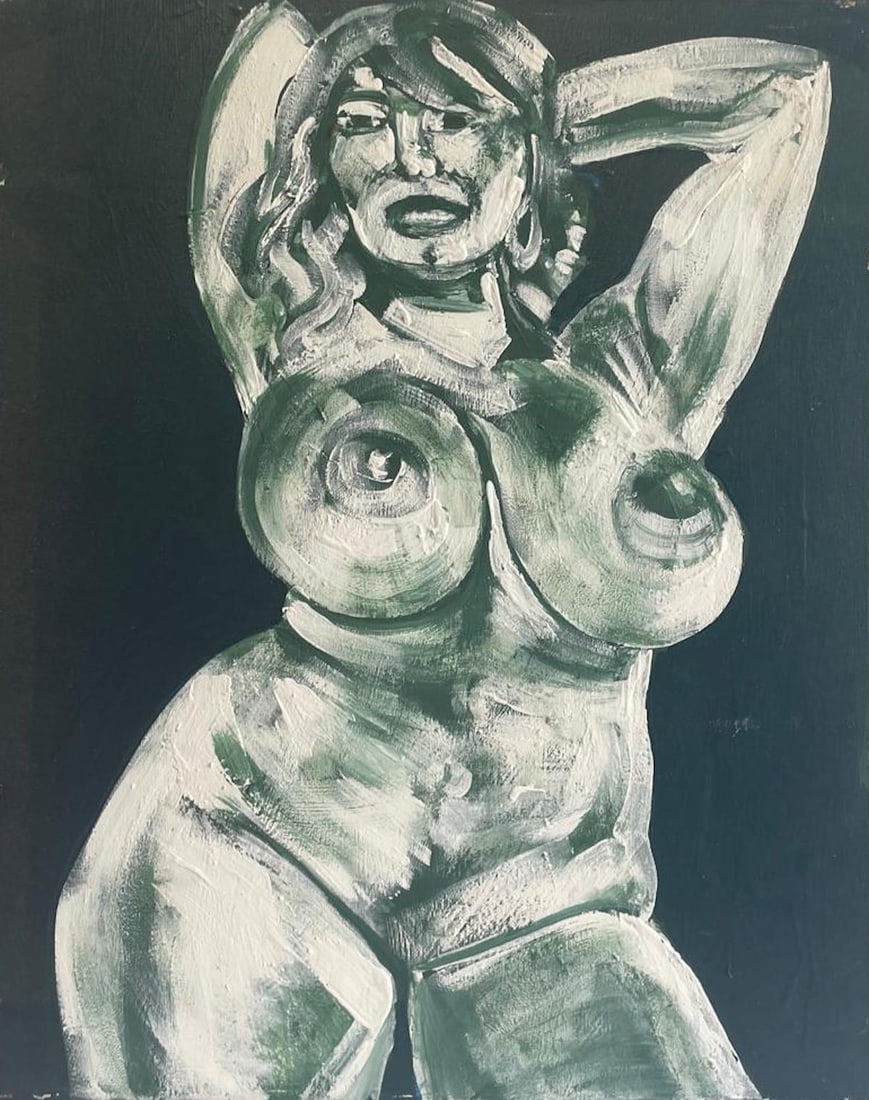 Ron Scott Sippel Pop Nude Art Oil Painting on Canvas: Description: Ron Scott Sippel Pop Nude Art Oil Painting on Canvas; Measurement approximate: 24" x 18"; Material: Oil on Canvas; NO RESERVE
