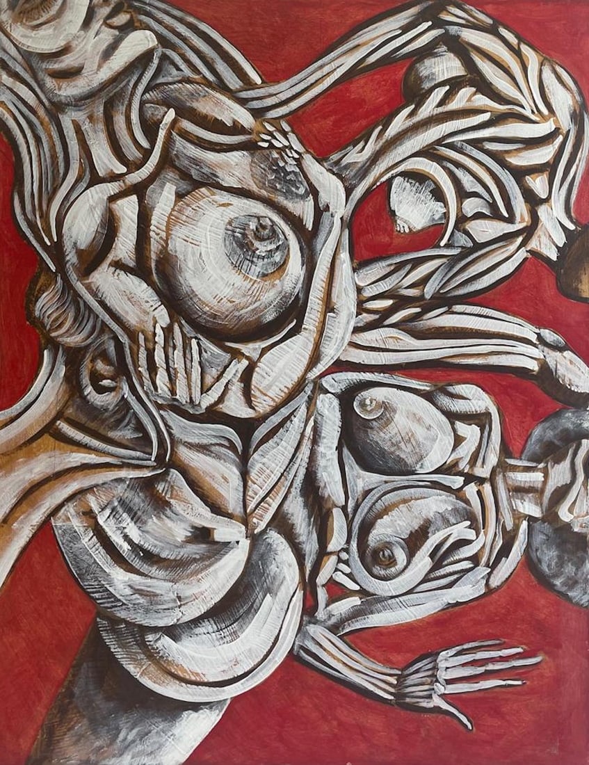 Ron Scott Sippel Pop Abstract Nude Art Oil Painting on Canvas: Description: Ron Scott Sippel Pop Abstract Nude Art Oil Painting on Canvas; Measurement approximate: 24" x 18"; Material: Oil on Canvas; NO RESERVE