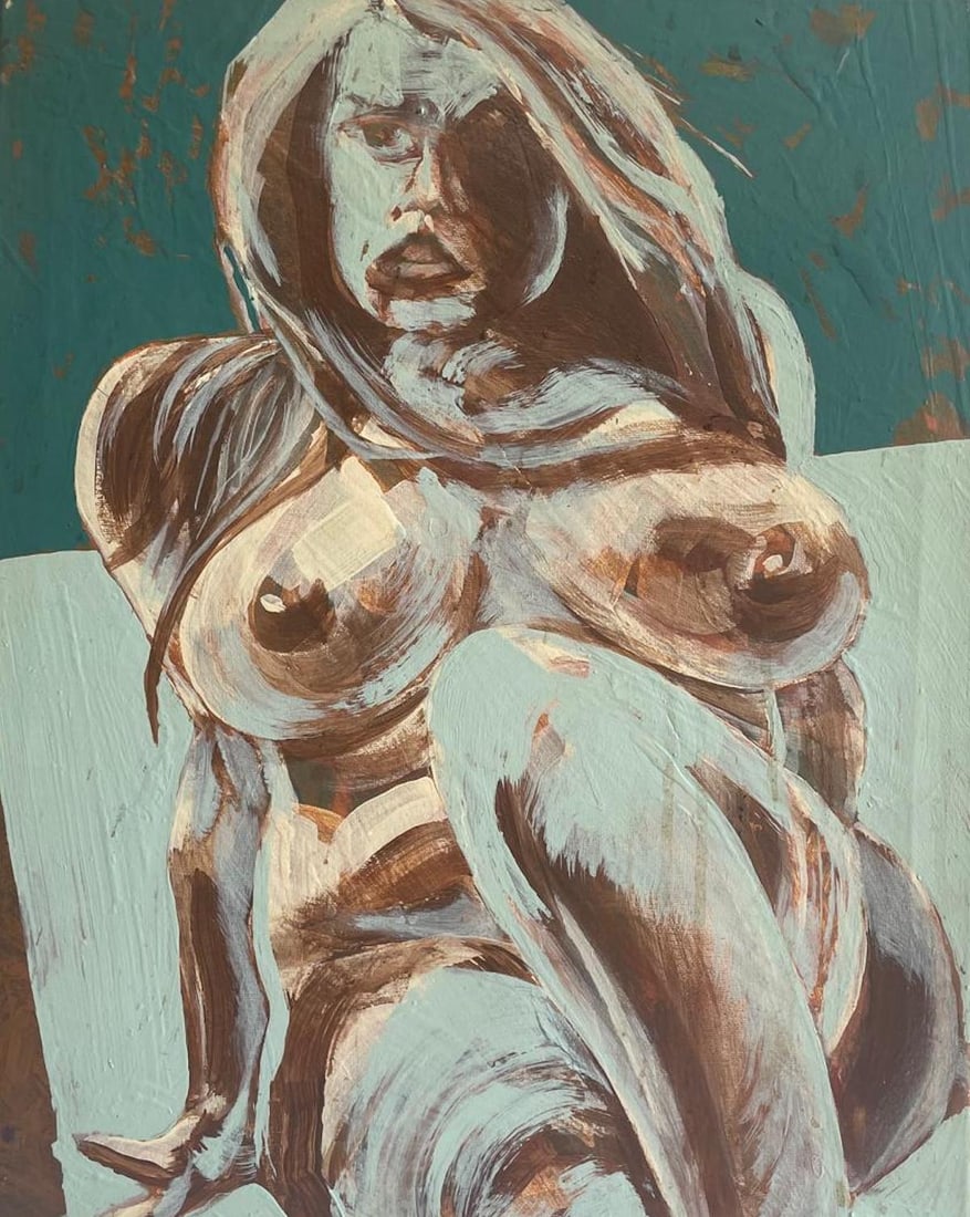 Ron Scott Sippel Pop Nude Art Oil Painting on Canvas: Description: Ron Scott Sippel Pop Nude Art Oil Painting on Canvas; Measurement approximate: 24" x 18"; Material: Oil on Canvas; NO RESERVE