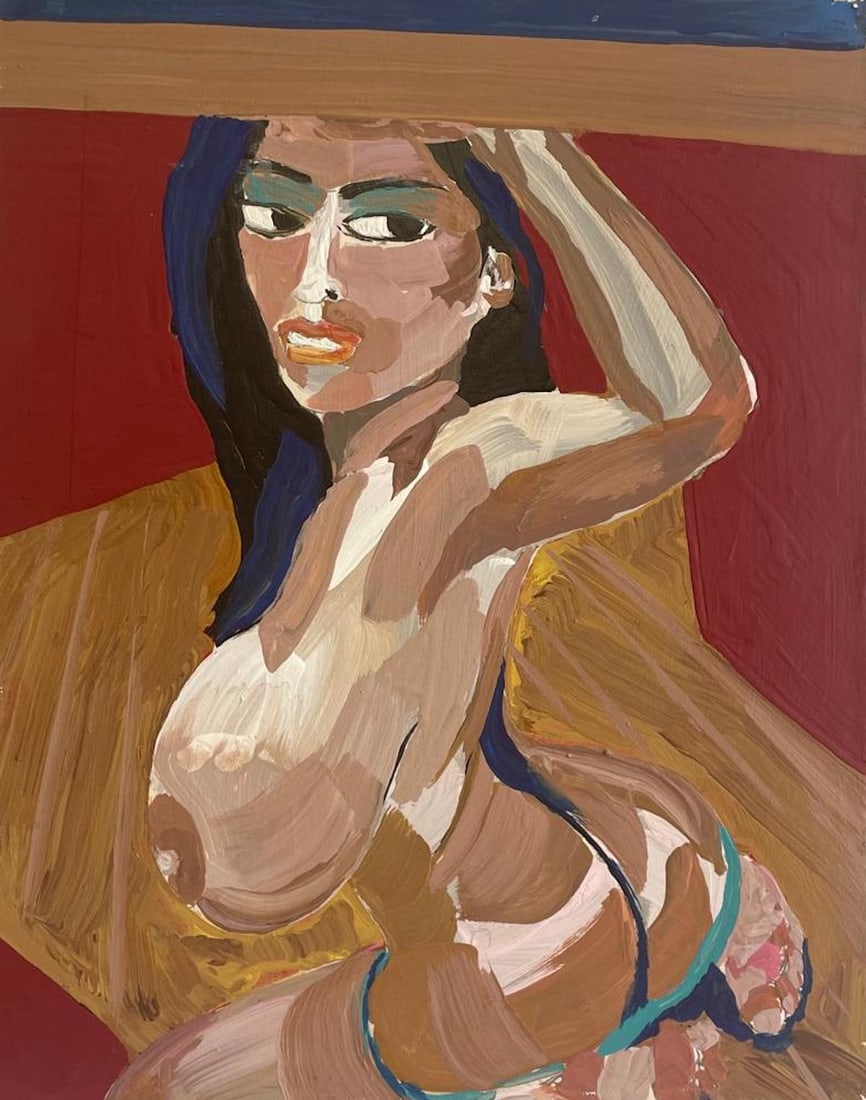 Ron Scott Sippel Pop Nude Art Oil Painting on Canvas: Description: Ron Scott Sippel Pop Nude Art Oil Painting on Canvas; Measurement approximate: 24" x 18"; Material: Oil on Canvas; NO RESERVE