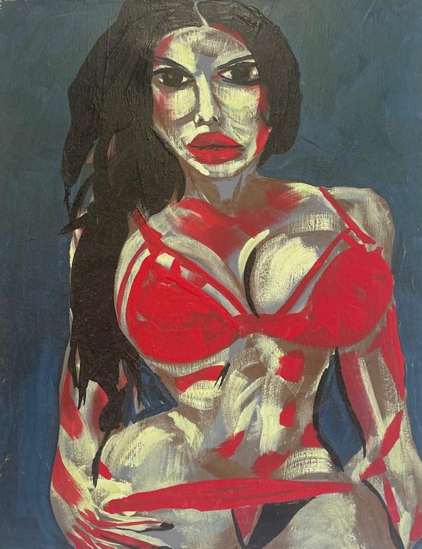 Ron Scott Sippel Pop Nude Art Oil Painting on Canvas: Description: Ron Scott Sippel Pop Nude Art Oil Painting on Canvas; Measurement approximate: 24" x 18"; Material: Oil on Canvas; NO RESERVE