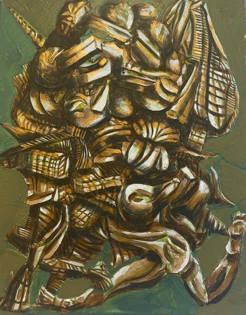 Ron Scott Sippel Pop Abstract Art Oil Painting on Canvas: Description: Ron Scott Sippel Pop Abstract Art Oil Painting on Canvas; Measurement approximate: 24" x 18"; Material: Oil on Canvas; NO RESERVE