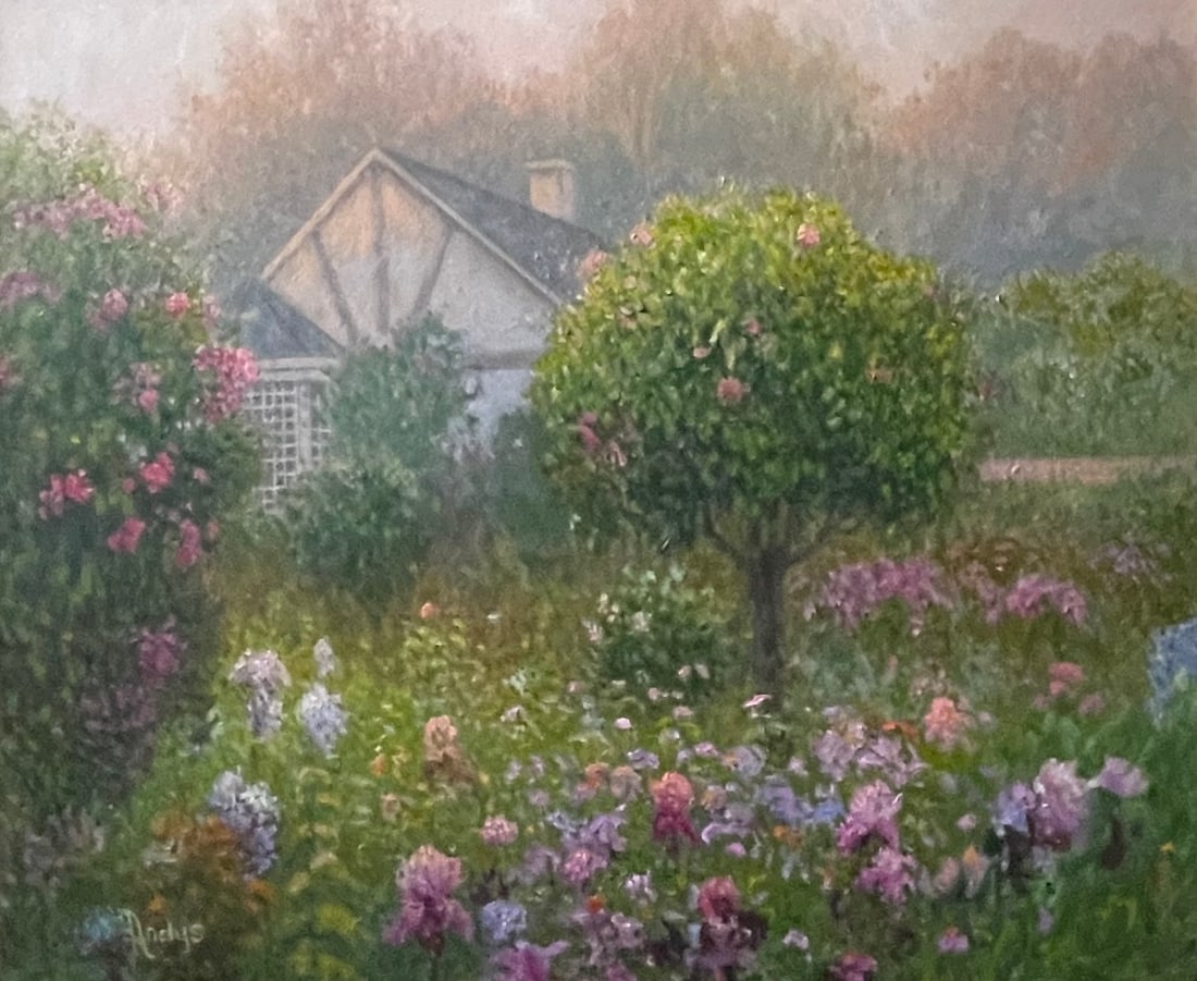 Signed Andy OIL PAINTING ON BOARD / AFTER MONET: Signed Andy OIL PAINTING ON BOARD / AFTER MONET. Measurement approximate: 31 X 27 - Frame. Medium: Oil on Board