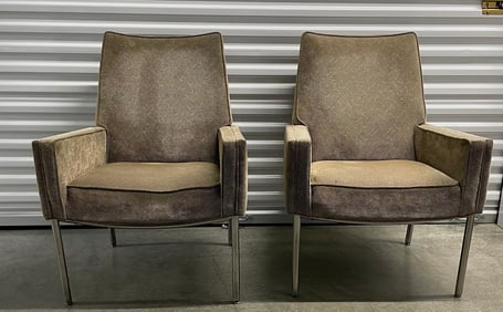 Pair Mid Century Modern Arm Chairs 36 x 24 x 18