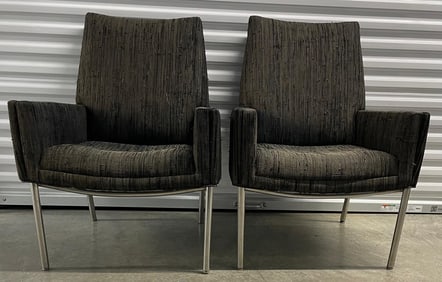 Pair Mid Century Modern Arm Chairs 36 x 24 x 18