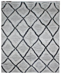 Hand Knotted Borderless Modern Design Bamboo Silk Rug. 8 x 10 Feet