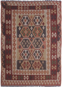 Hand Knotted Maimana Kilim. 4'11" X 6'5"