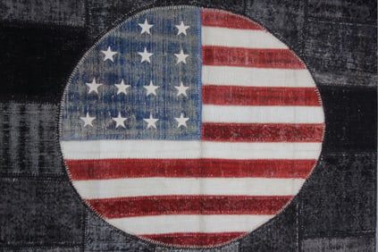 Handmade Vintage Patchwork Rug. 6'6" x 10'