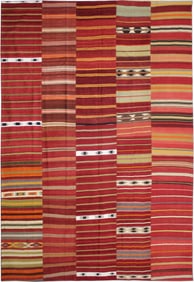 Handmade Vintage Patchwork Kilim Rug. 9'9" x 13'