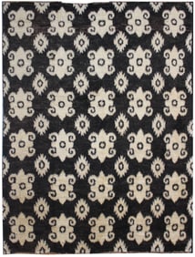 Hand Knotted Ikat Rug - 8'3" X 9'2"