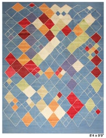 Hand Knotted Modern Kilim. 8'4" X 9'9"