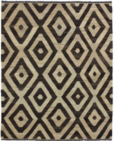 Hand Knotted Borderless Modern Kilim - 6'11" X 8'3"