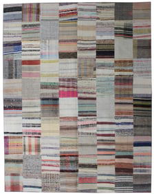 Hand Knotted Vintage  Patchwork Rug. 8'1" x 9'11"