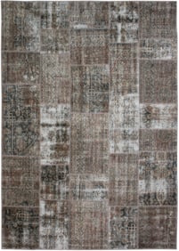 Handmade Vintage Patchwork Rug in red color. 7'5" x 9'9"