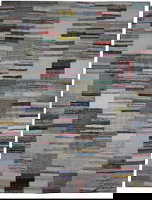 Handmade Vintage Patchwork Rug in red color. 7'9" x 9'9"