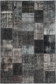 Handmade Vintage Patchwork Rug in red color. 7'9" x 9'9"