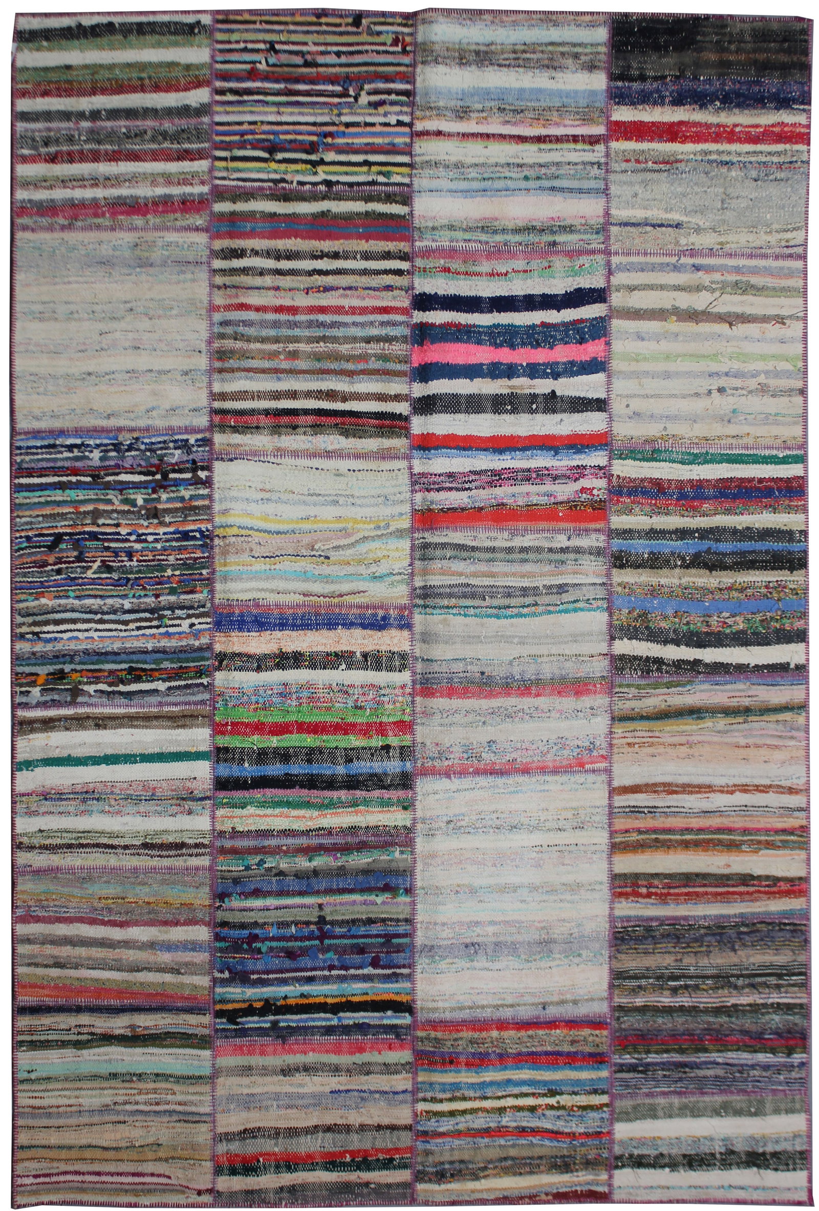 Hand Knotted Patchwork Rug. 6'8" x 9'4" (1 of 4)