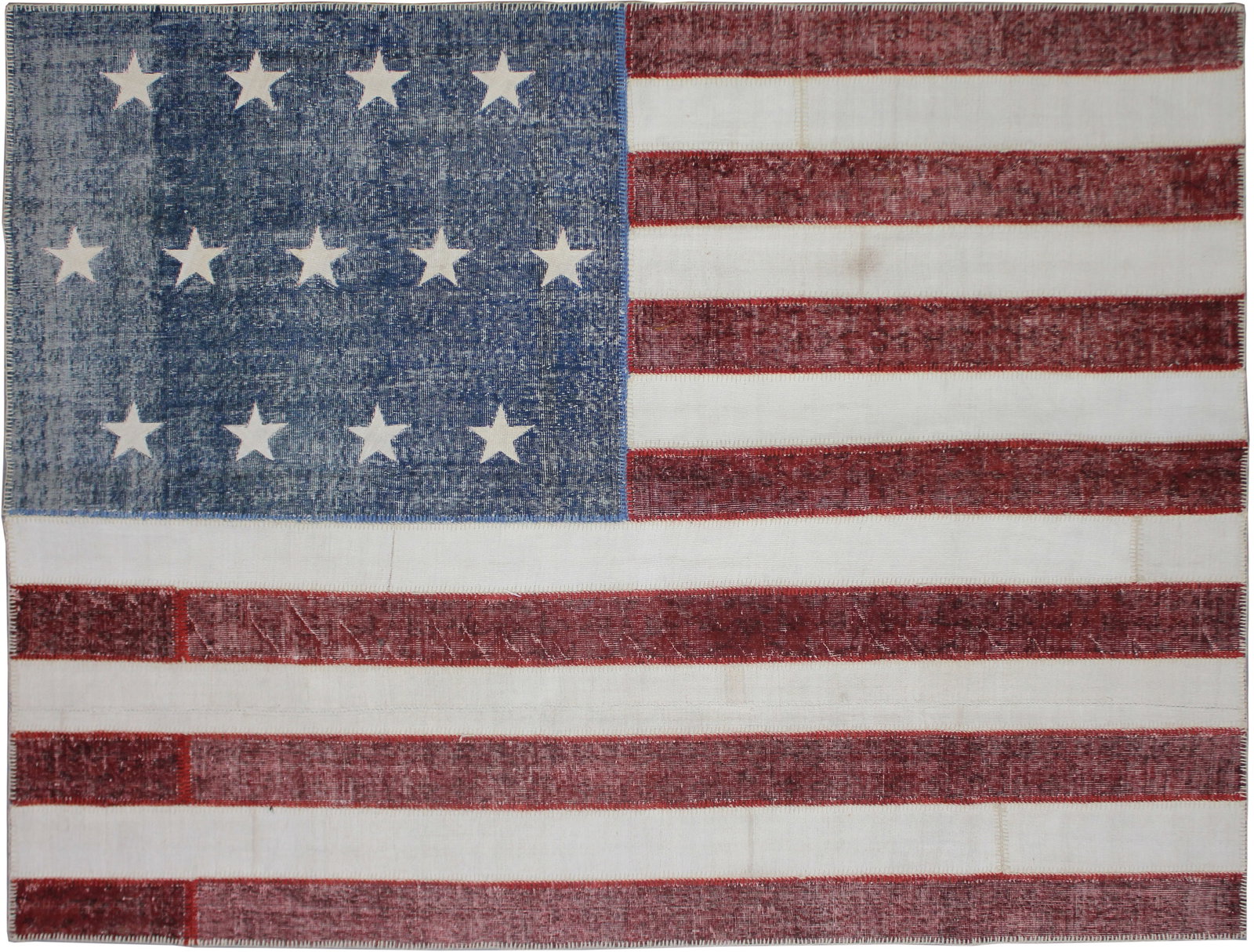 Handmade Vintage Patchwork Rug in red color. 7'9" x 10' (1 of 3)