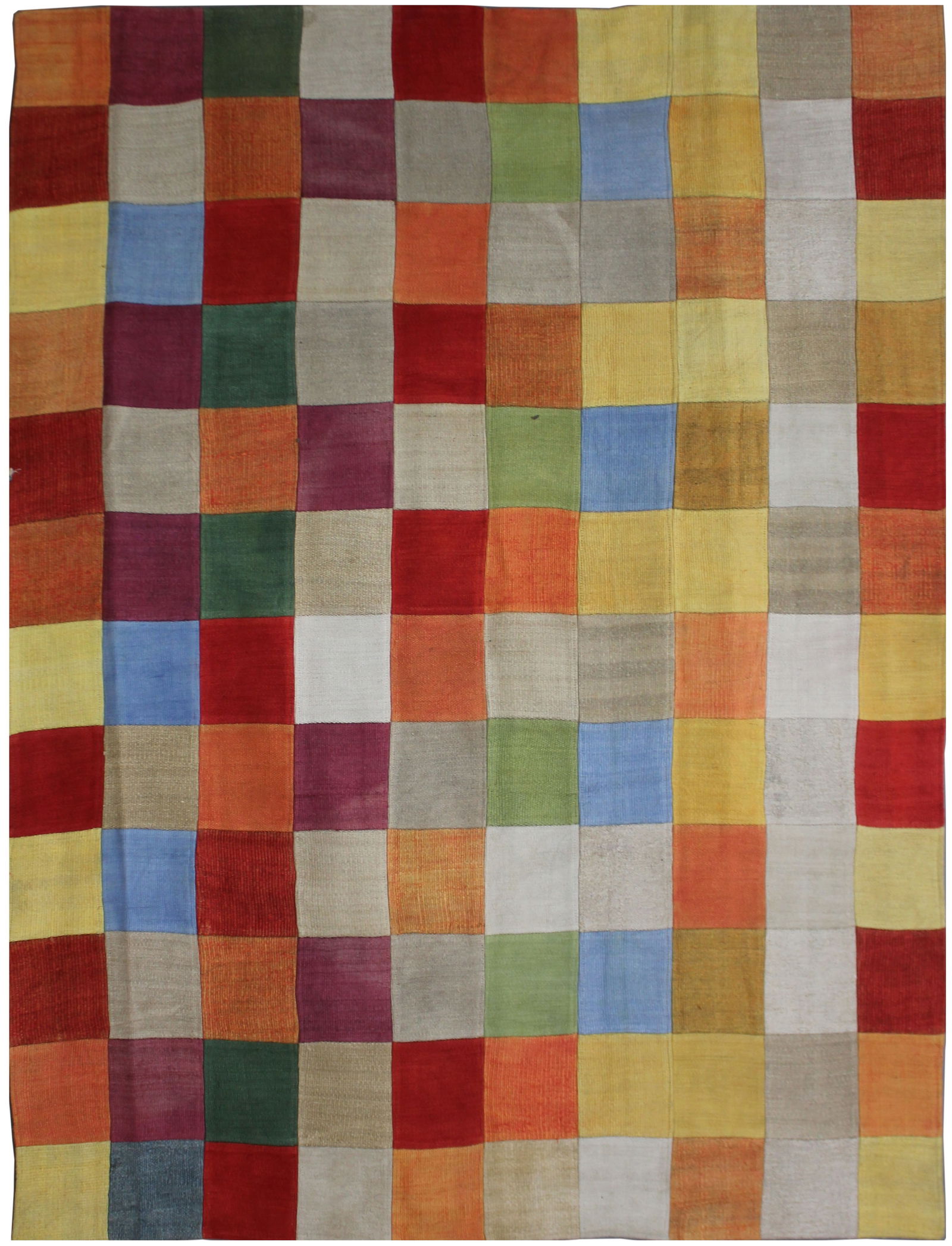 Handmade Vintage Patchwork Rug in red color. 6'6" x 8' (1 of 4)