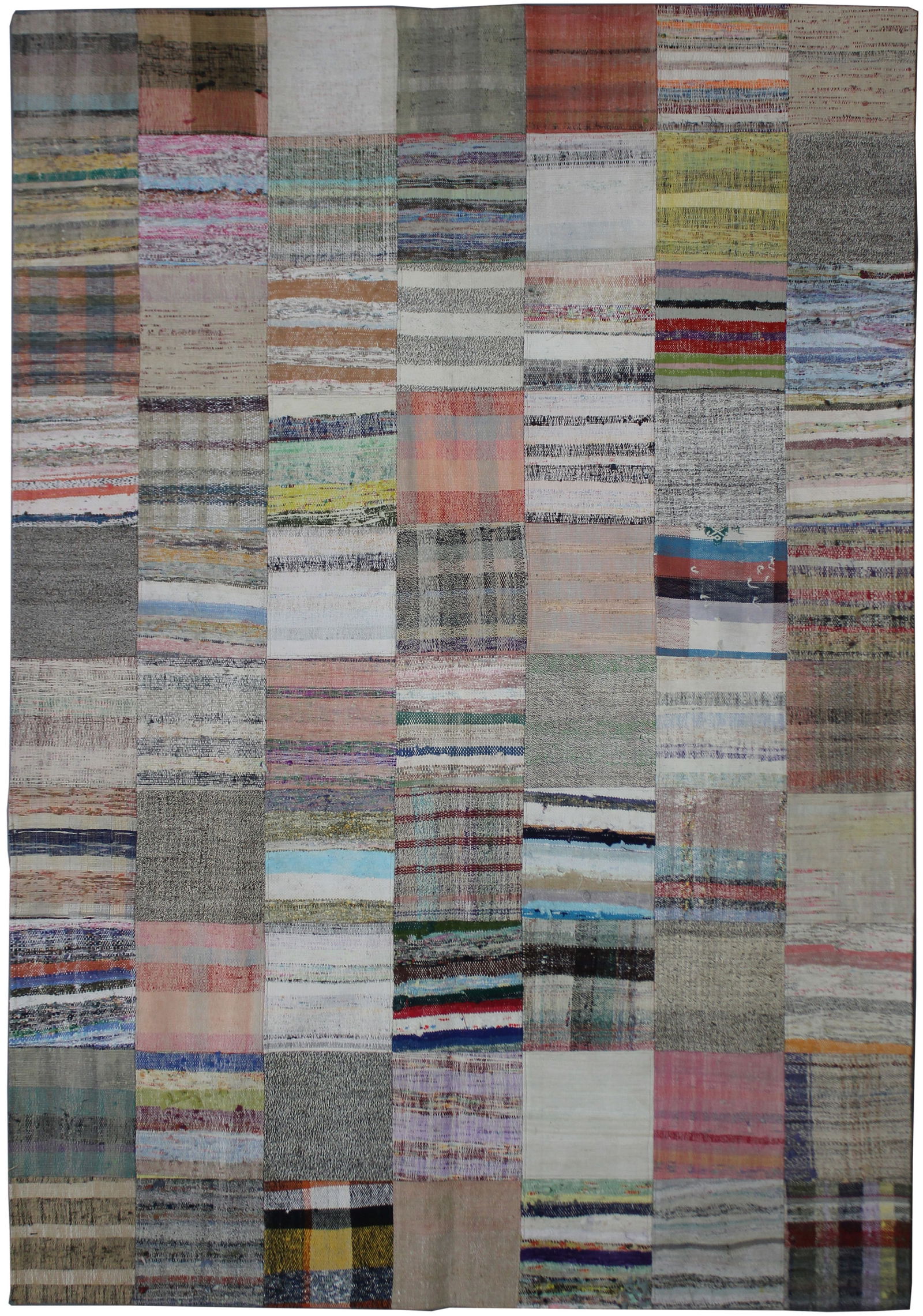 Hand Knotted Patchwork Rug. 6'11" x 9'2" (1 of 4)