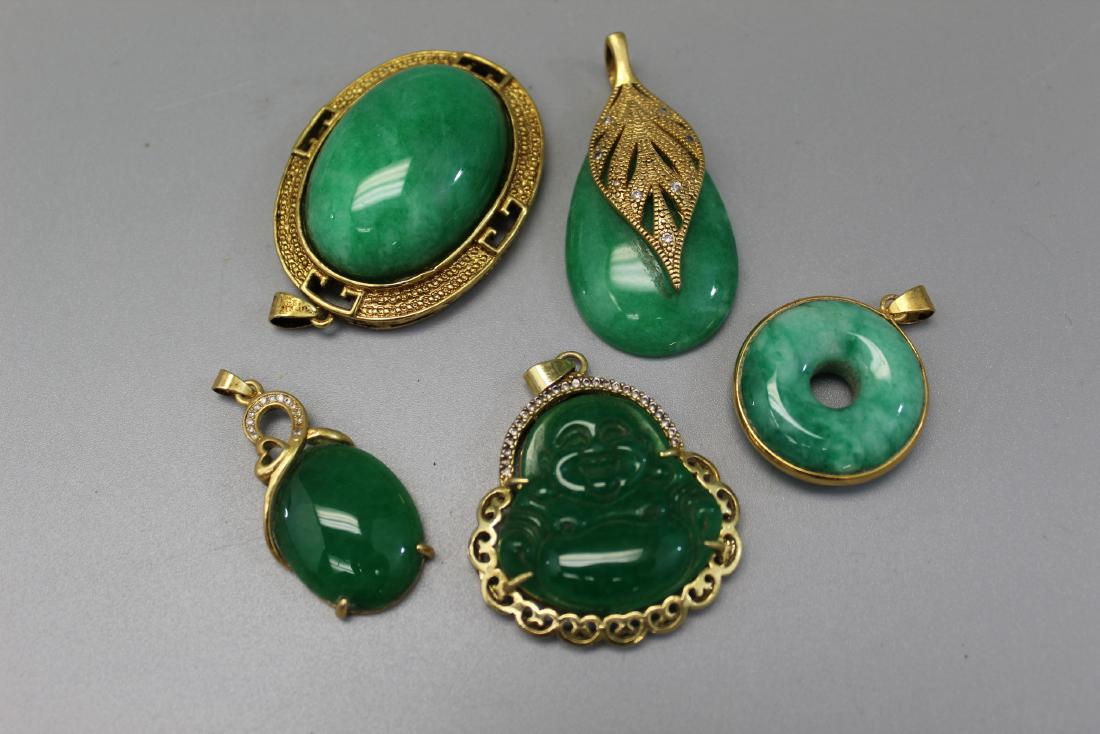 5 Chinese stone pendants. (1 of 2)