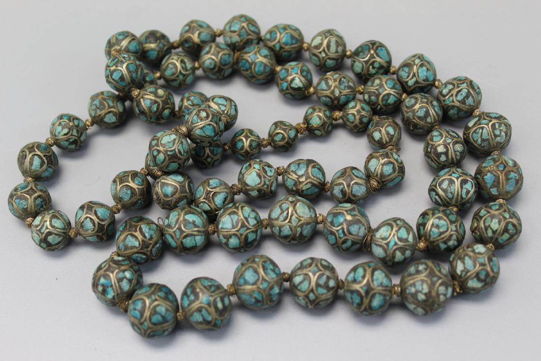 Tibetan turquoise beaded necklace. (1 of 2)