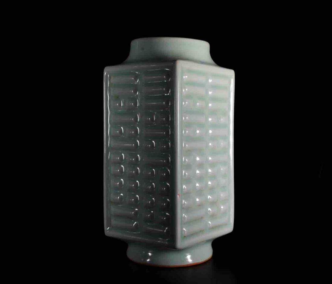 A Chinese Porcelain Squared Vase.: A Chinese Porcelain Squared Vase. W 11 cmï¼›H 25 cm