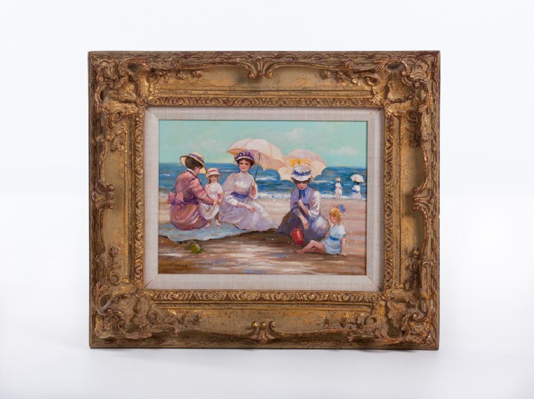 CYGNE. E. J. OIL PAINTING ON CANVAS SIGNED (1 of 5)