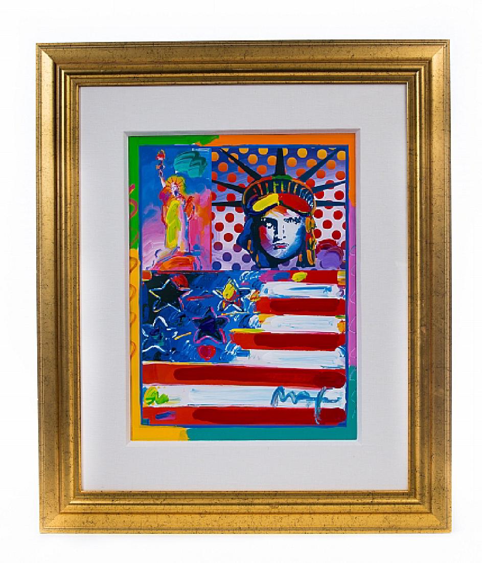 PETER MAX LITHOGRAPH  TITLED GOD BLESS AMERICA (1 of 4)